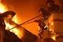 FireFighters inches from flames