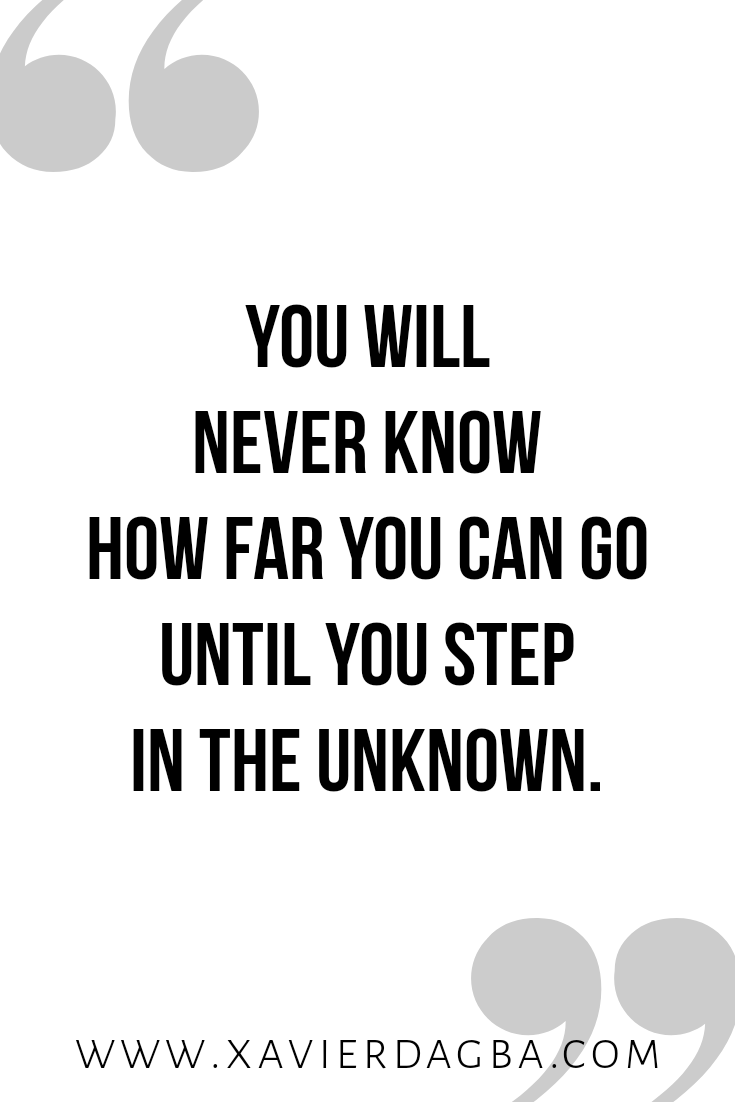 Step in the unknown | motivational &amp; inspirational quote