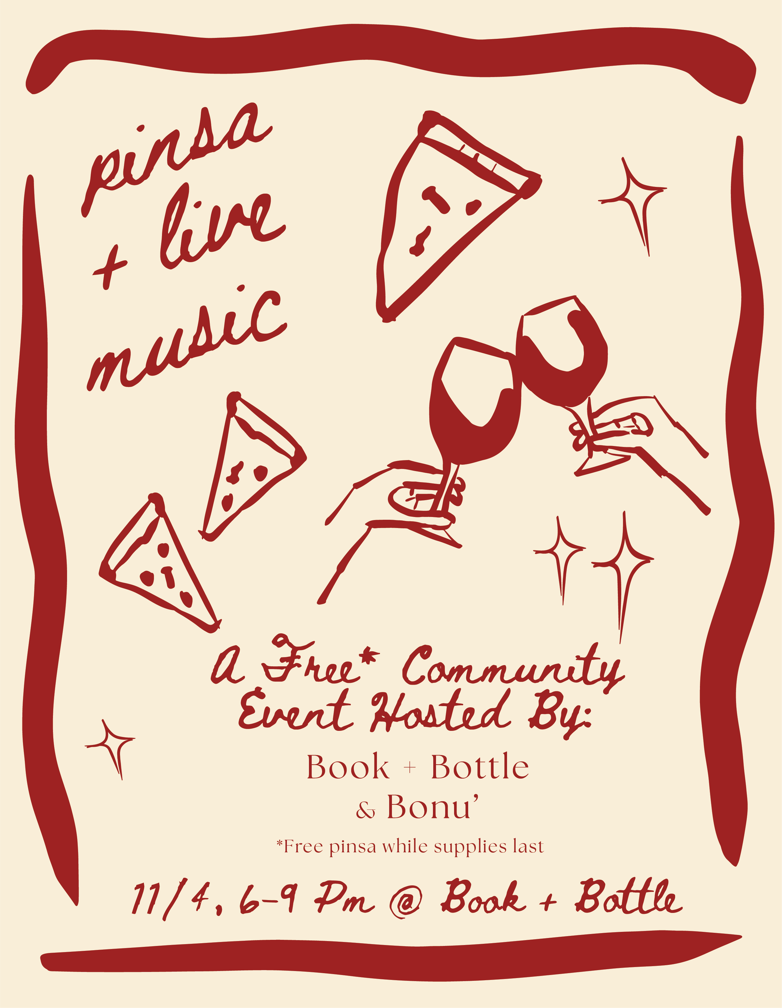 Free Community Event: Pinsas + Live Music with Bonu 