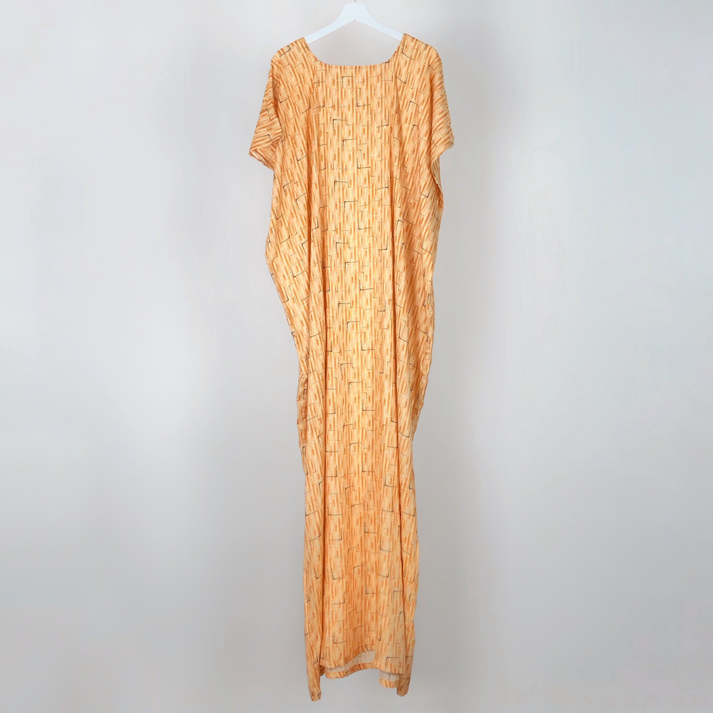 Orange, Grey and Black Geometric Baati (garment) Somali dress