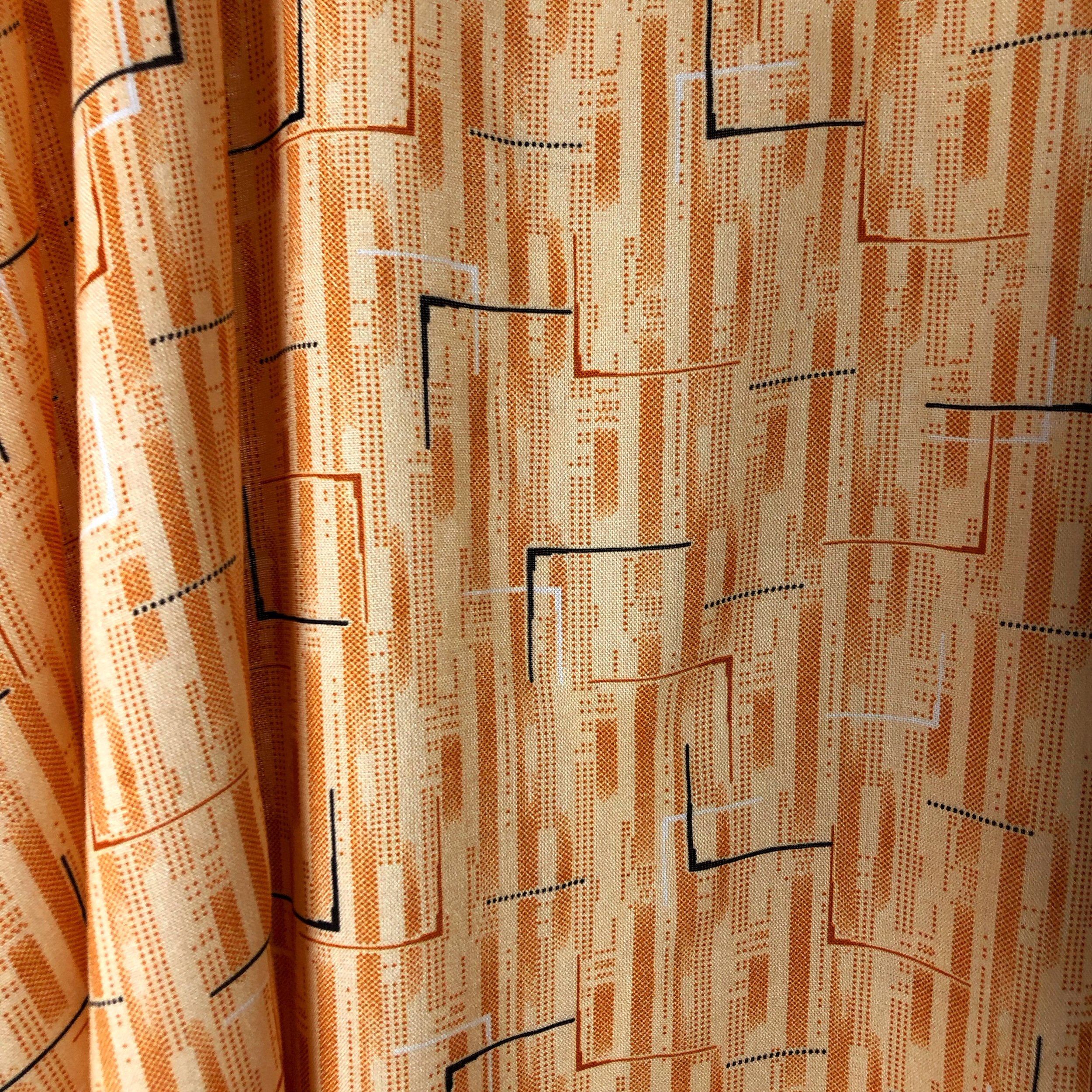 Orange, Grey and Black Geometric Baati (garment) Somali dress