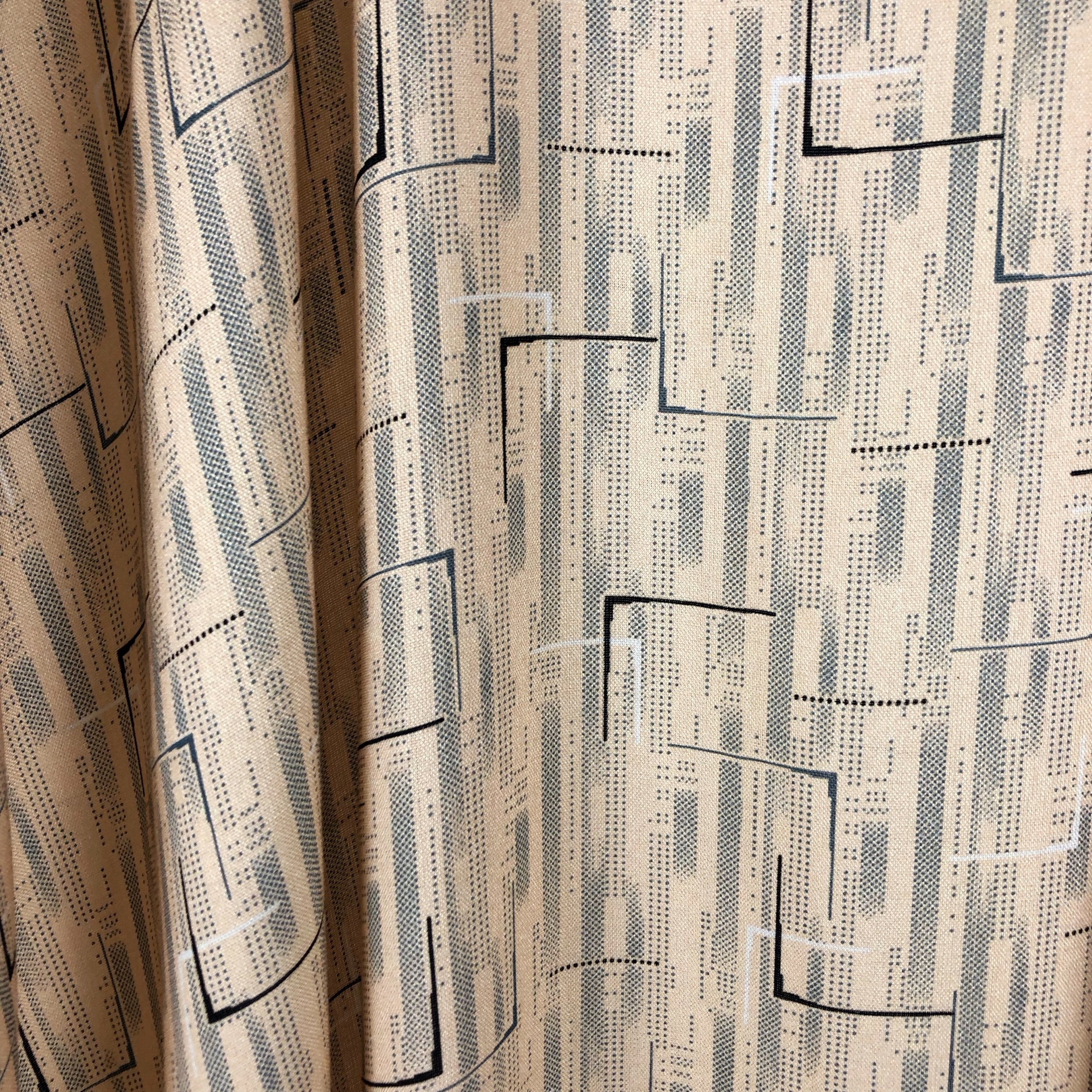 Beige, Grey and Black Geometric Baati (garment) dress