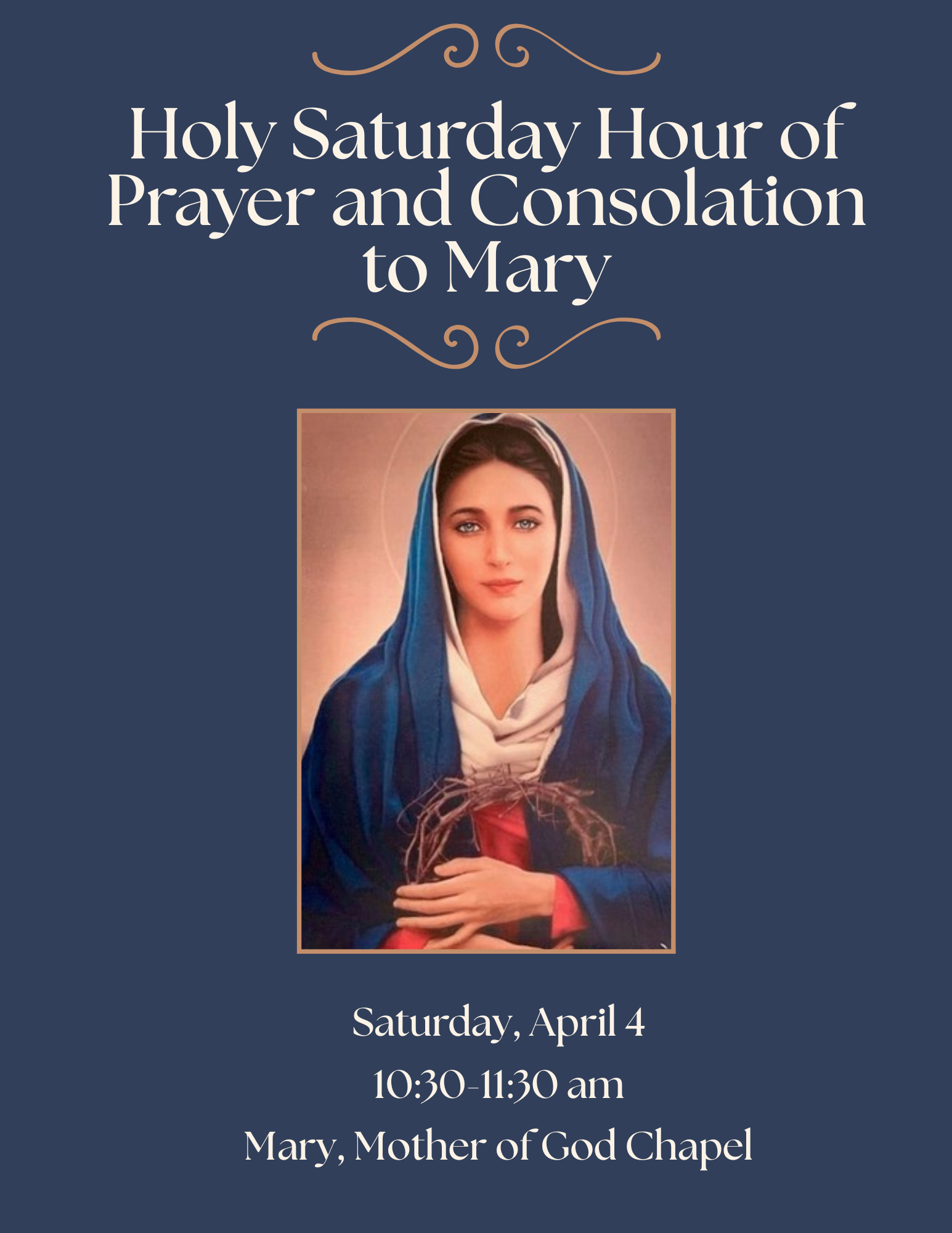 Holy Saturday Hour of Prayer and Consolation to Mary