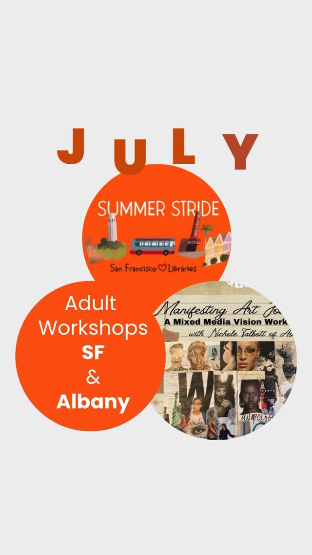 As the weather heats up in the Bay and you get into your summer grove don’t forget to take time for yourself. Our workshops are a wonderful way to slow down and check in with yourself. Catch us at the San Francisco libraries and at a new locati