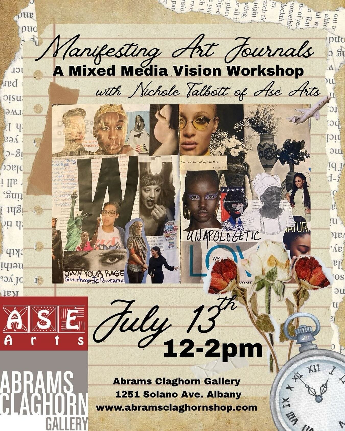 Join us for our next workshop Sunday, July 13th 12-2pm @abramsclaghorngallery
Registration link in BIO