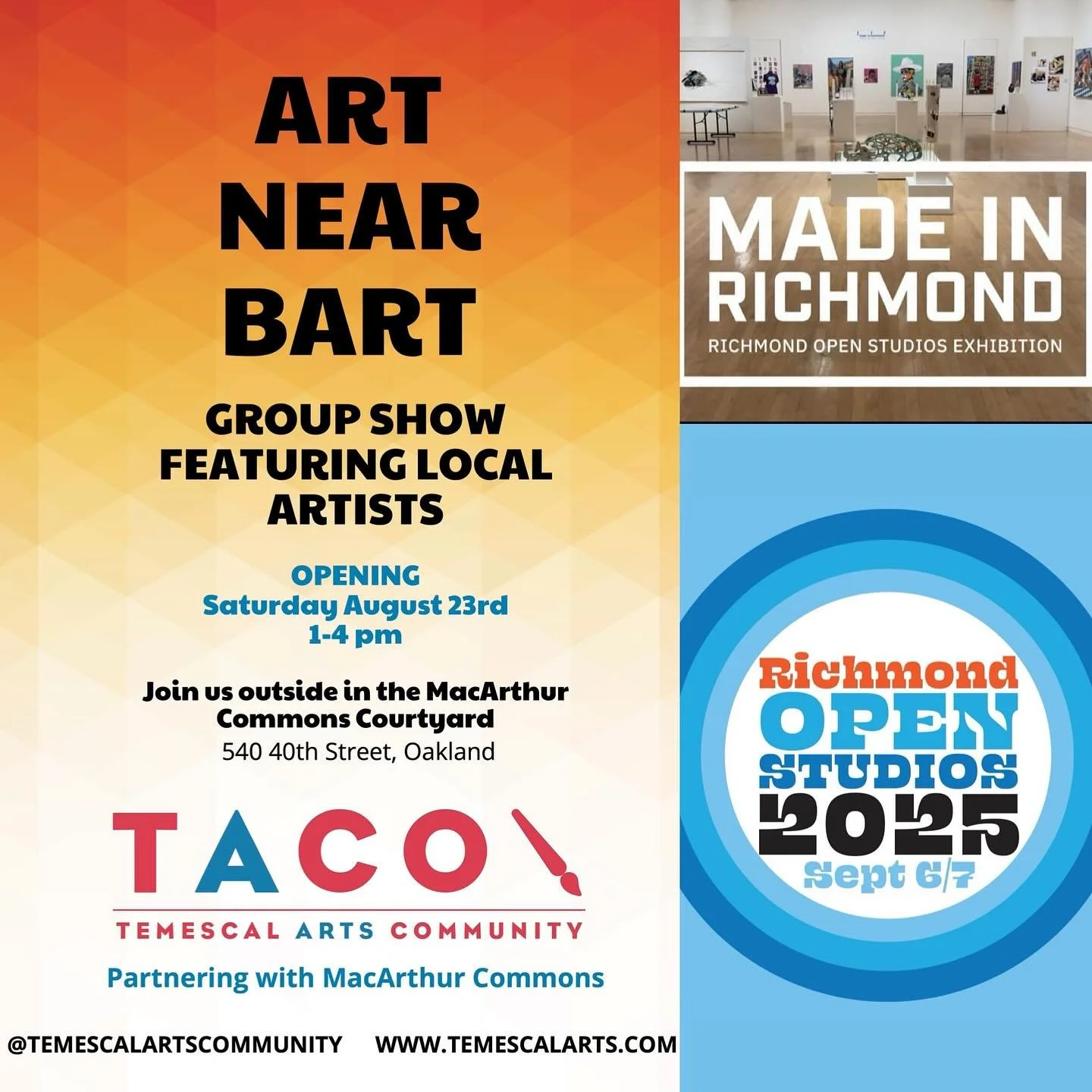 I’m thrilled to share a few opportunities to experience my work in person! Come explore, connect, and experience my latest works.
Made in Richmond Exhibition – Richmond Art Center
2540 Barrett Avenue, Richmond, CA
July 9 – Septembe