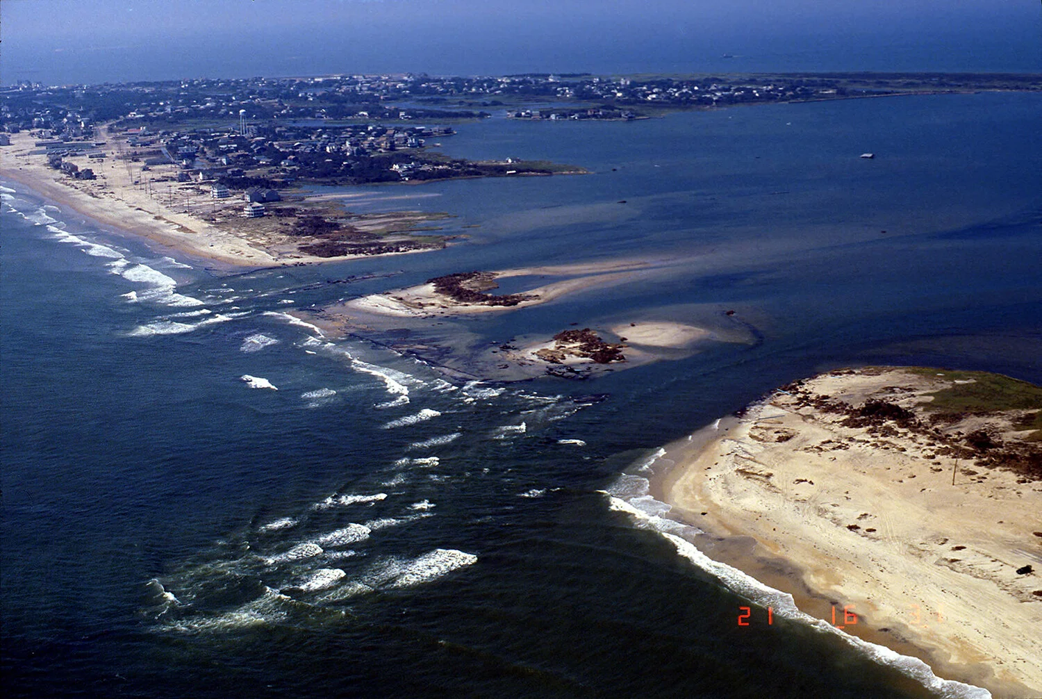 Hatteras Island after Hurricane Isabel in 2003 (USGS photo) Route 12 is nowhere to be seen.