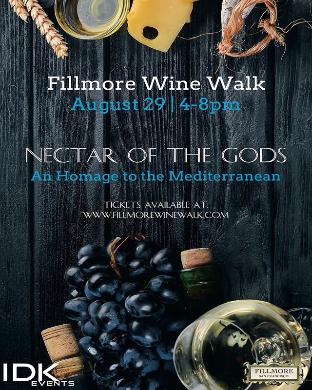 The summer wine tour continues with our next stop, the very special Fillmore Wine Walk. Taste the Mediterranean with some great wines from the region. Purchase your tickets now on Fillmorewinewalk.com 🤗🍷