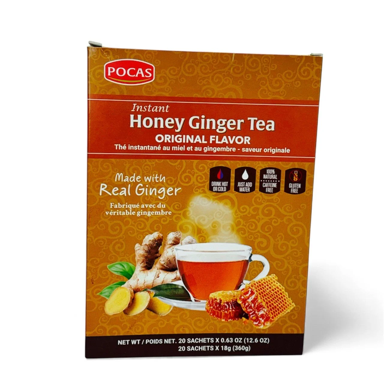 Pocas Honey Ginger Tea Sachets, 20 Count