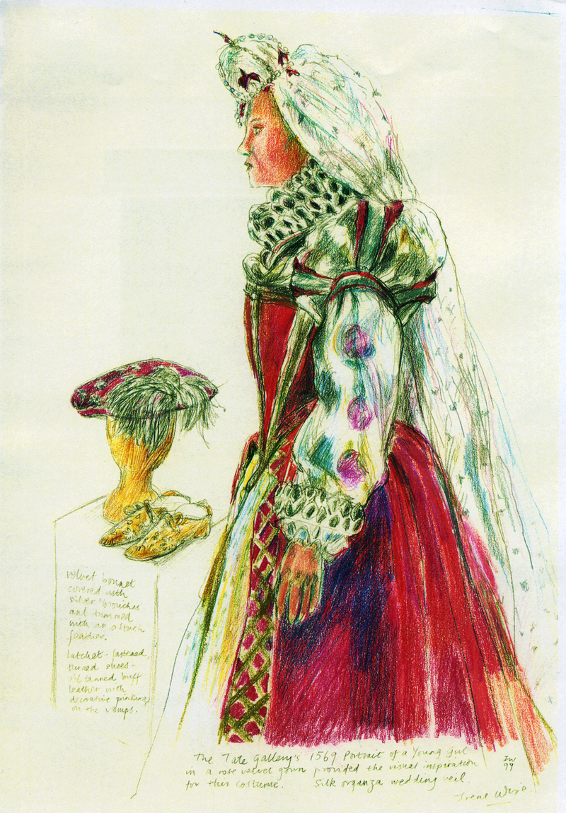 Renaissance Costume at V&amp;A Museum (crayon) ©irenejuliawise