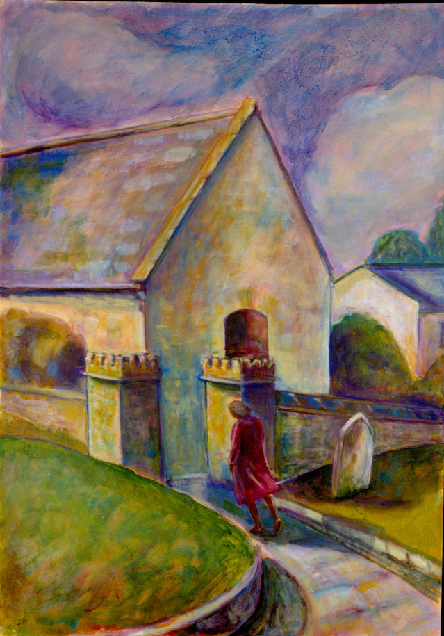 Dorset Churchyard Walk (acrylics painting) ©irenejuliawise