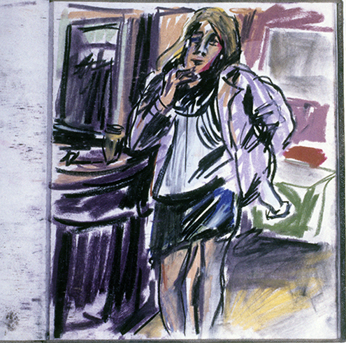 Girl in the Paris Bar (pastels) ©irenejuliawise