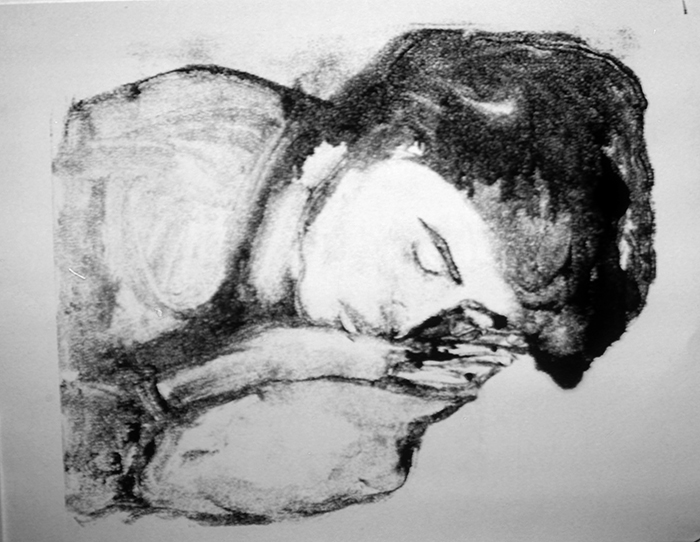 Young Woman Asleep (monoprint) ©irenejuliawise