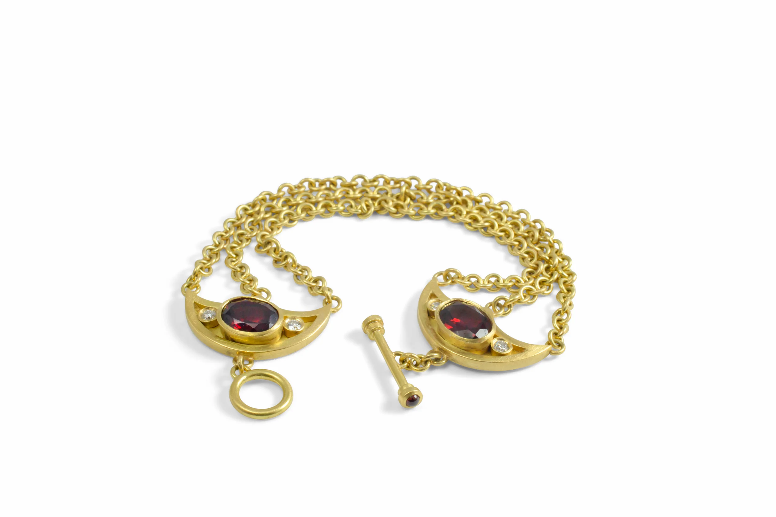 Crescent Moon Triple Chain Bracelet (Dale Hernsdorf)