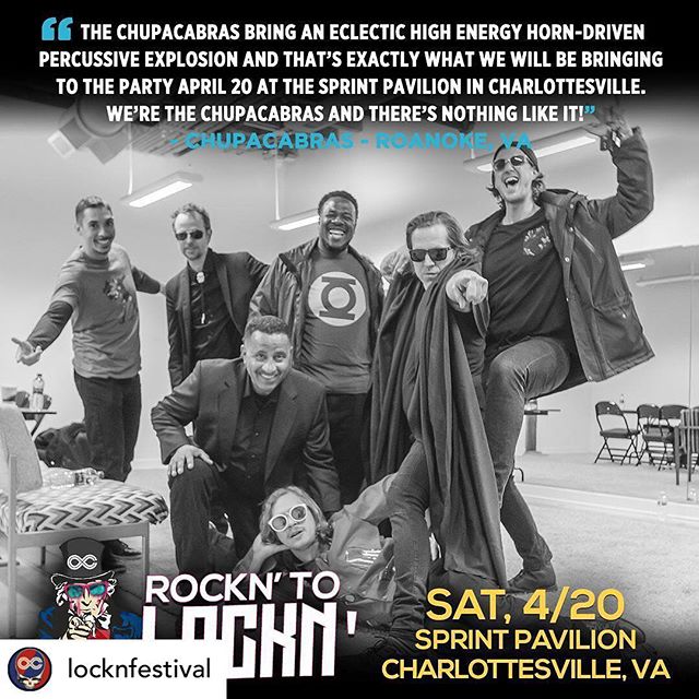 We couldn&rsquo;t be any more excited to play #RocknToLockn this Sat 4/20 😎💯 Come out and Vote for your favorite #Chupacabras and YOUR chance to WIN @locknfestival tickets at the show‼️👏🏼 ⠀⠀
&bull; @locknfestival Don't miss your chance to vote li