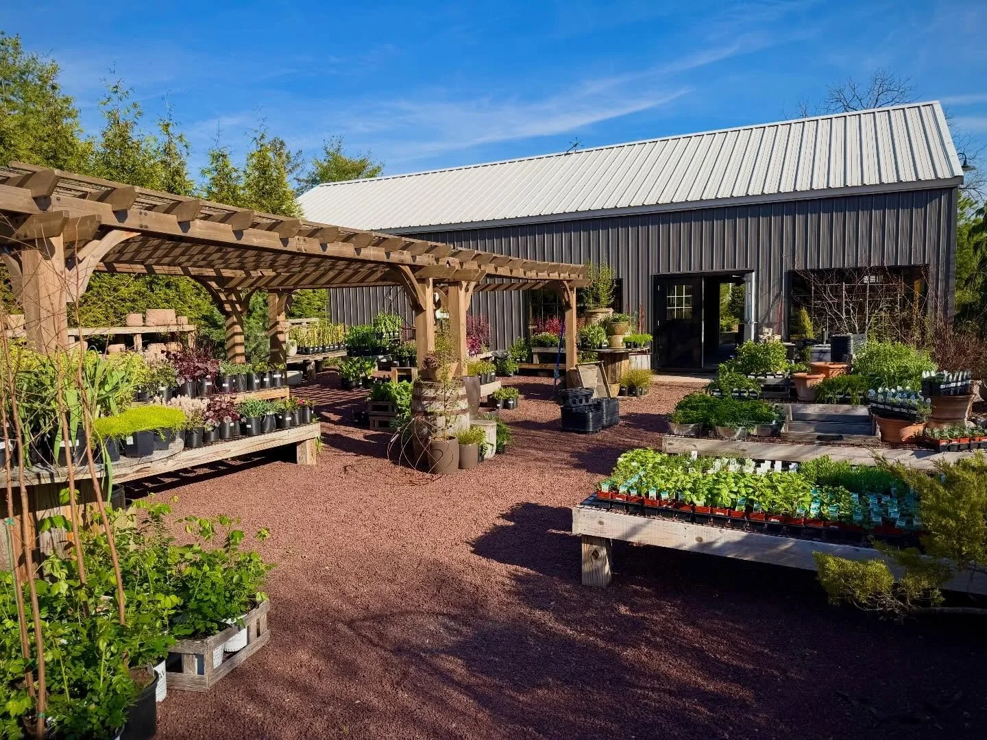 A rainy Sunday is on tap for today...but we have umbrellas if you want to take a stroll out to the new Garden Center by the barn 🌱 Also, a new retail experience is coming to the barn May 8th!