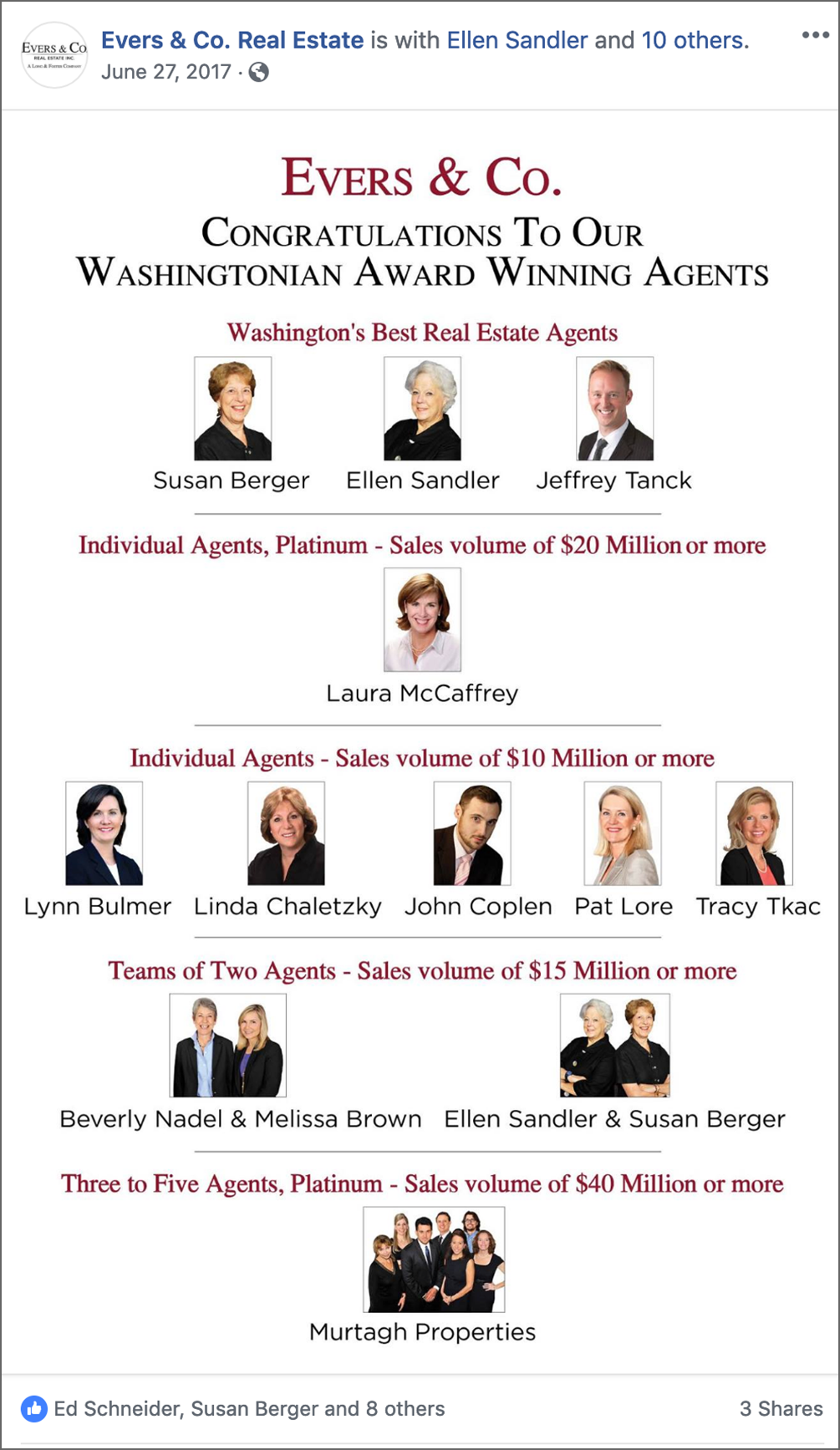 Yearly award poster used in on-line, Washingtonian magazine and in office.