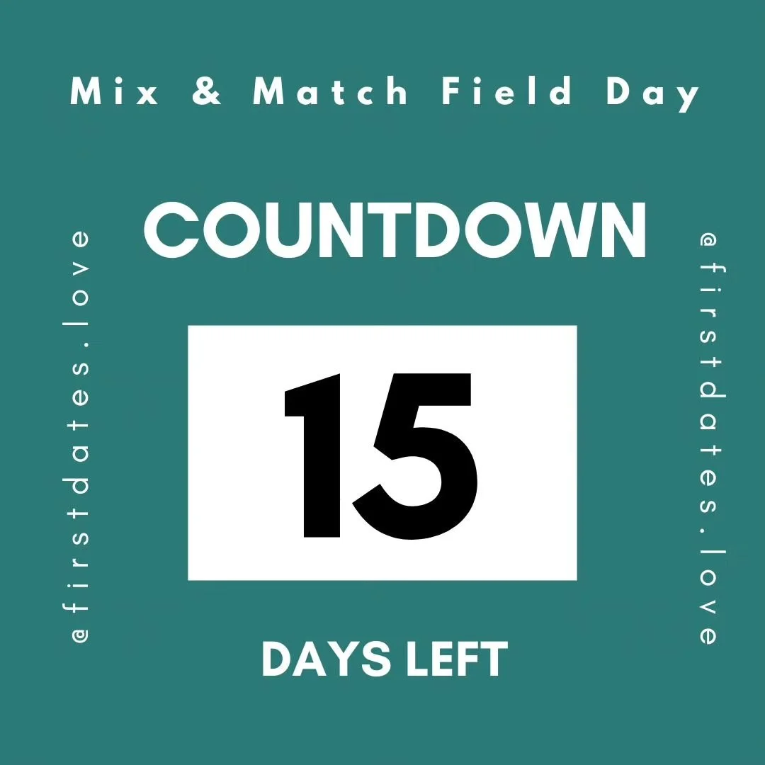 Here's the caption: 🎉 The countdown is ON! Just 15 days until the ultimate field day experience&mdash;Mingle &amp; Match Field Day! Who's ready for some fun, games, and great connections? 🌟

🗓️ Date: 9/22/24
📍 Location: Heritage Park

#MingleAndM