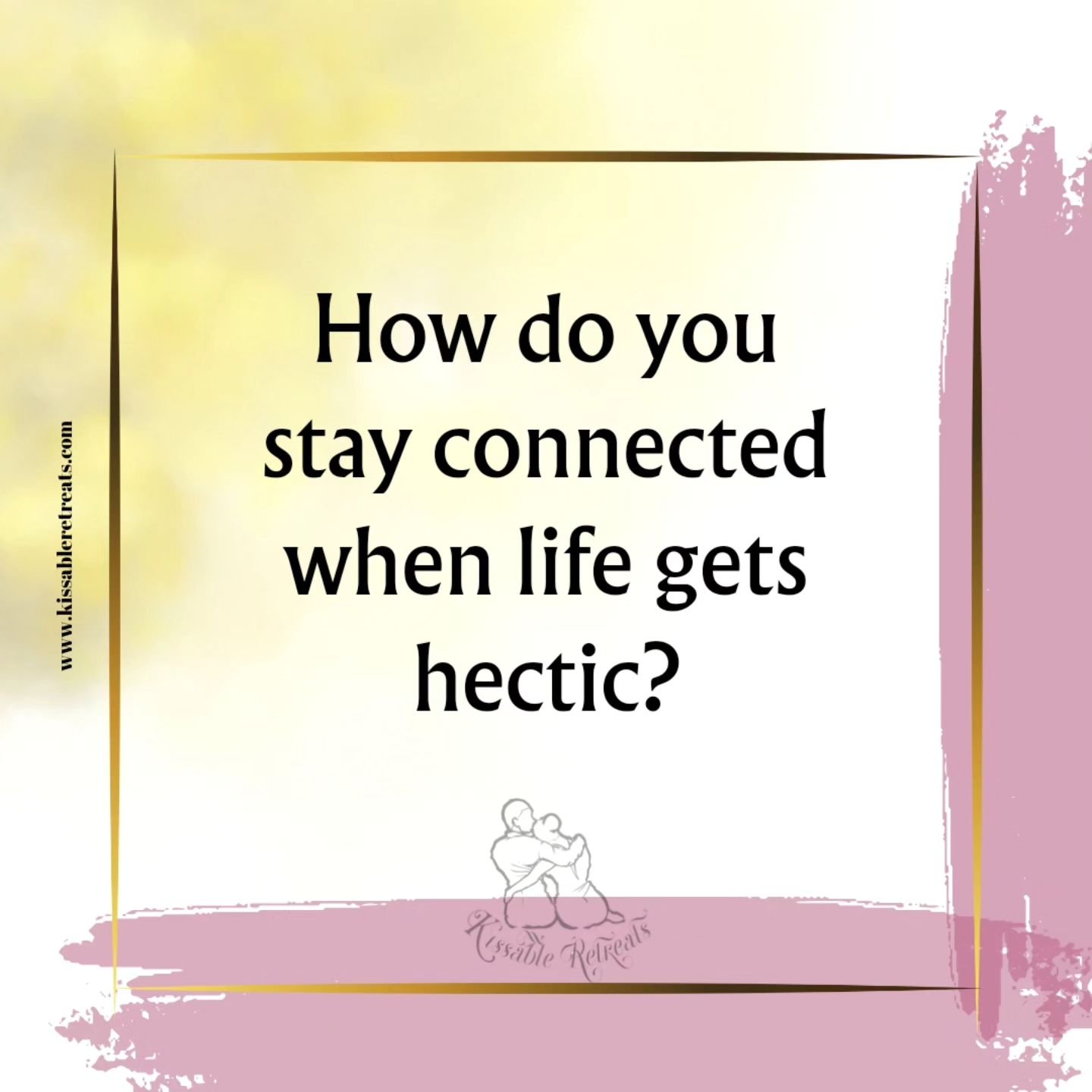 💋Answer this for me? 

Couples, we all know life can get hectic! 🌀

But in the middle of it all, how do you stay connected with your partner? 💑 Whether it&rsquo;s daily check-ins, surprise date nights, or even quick texts throughout the day&mdash;