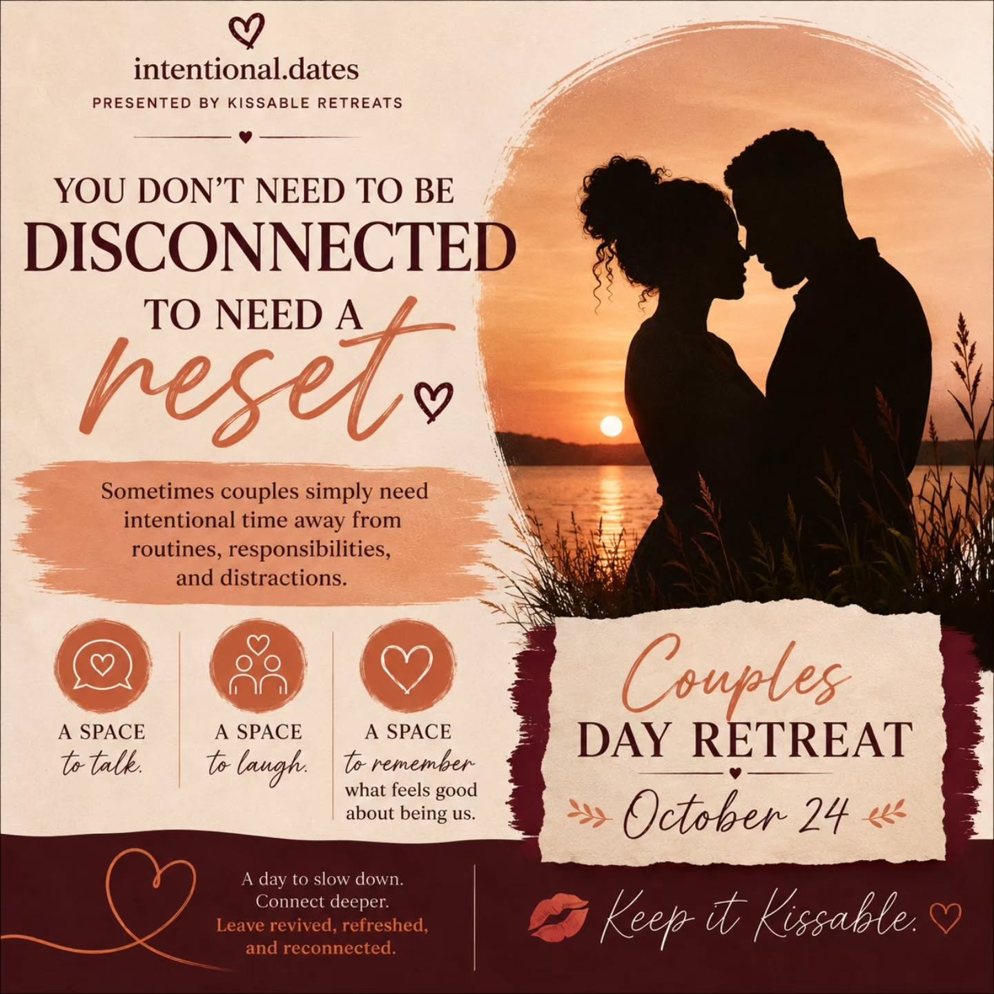 Happy Sunday Kissables 💋 

You don&rsquo;t have to be going through a rough season to intentionally pour into your relationship. ❤️

Sometimes you simply need space away from the routines, responsibilities, notifications, and everything competing fo