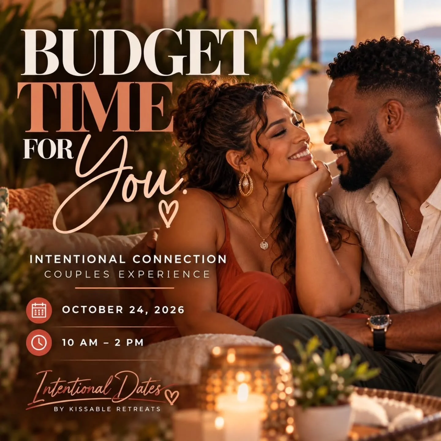 We budget for bills.
We budget for vacations.
We budget for the things we need and the things we want.

But when was the last time you **budgeted time for your relationship?**

Not just dinner.
Not just running errands together.
Intentional time to r