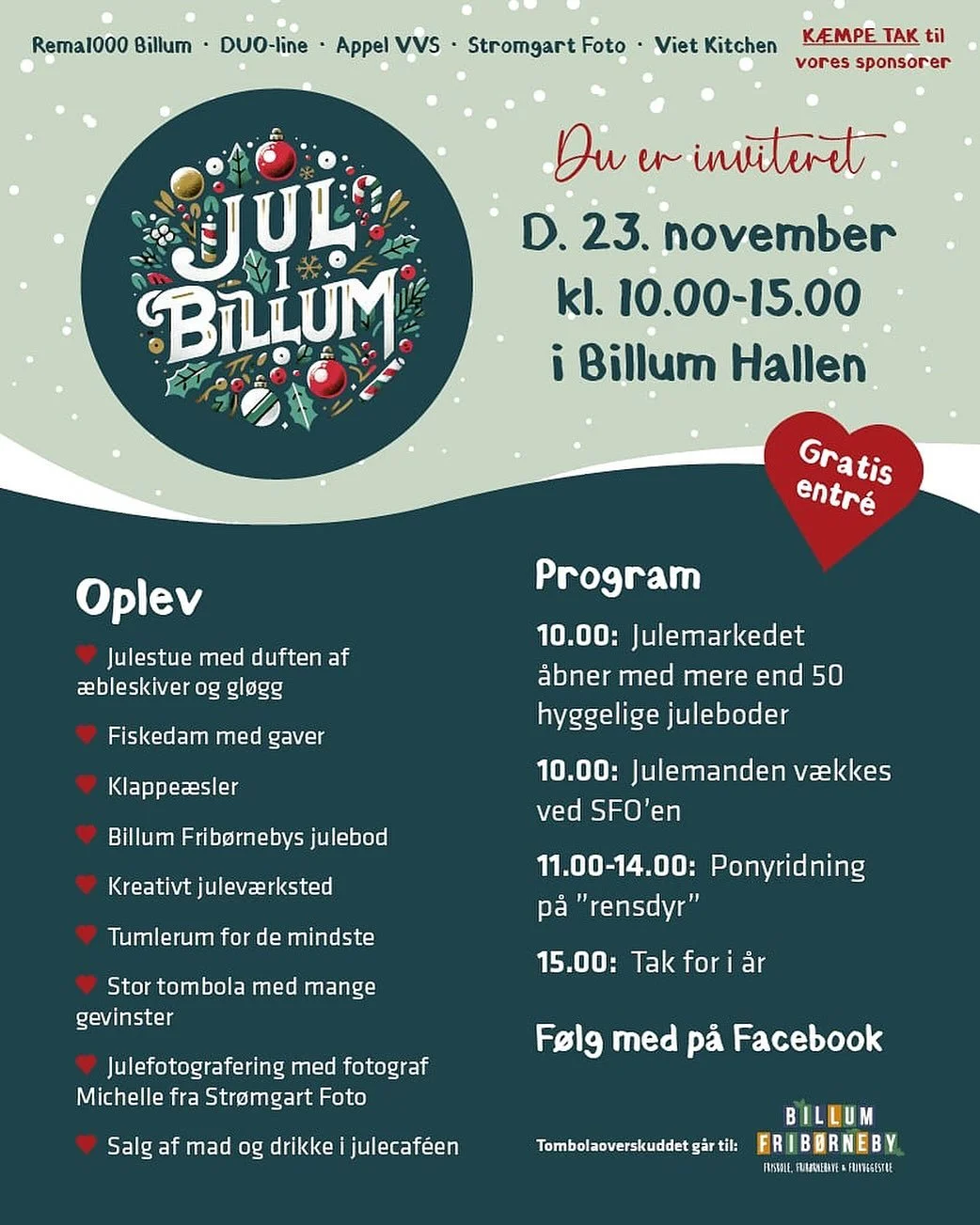 🎄 Julestemningen begynder at boble i Billum Frib&oslash;rneby 🎄

B&oslash;rn &ndash; store som sm&aring; &ndash; er allerede i gang med forberedelserne til &aring;rets Jul i Billum. Der bliver bagt, klippet, limet og pyntet til &aring;rets julebode