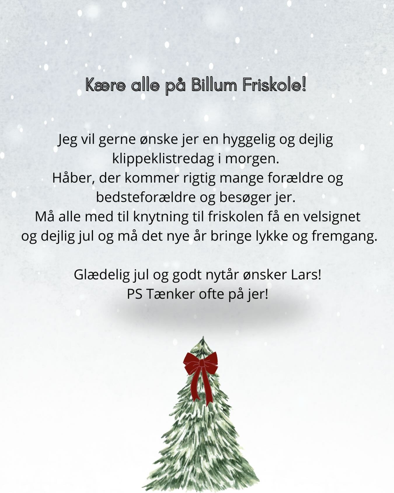 En lille julehilsen fra vores tidligere skoleleder Lars, som nyder tilv&aelig;relsen p&aring; pension 🤩 Gl&aelig;delig jul til dig ogs&aring;, k&aelig;re Lars 🎄🌟