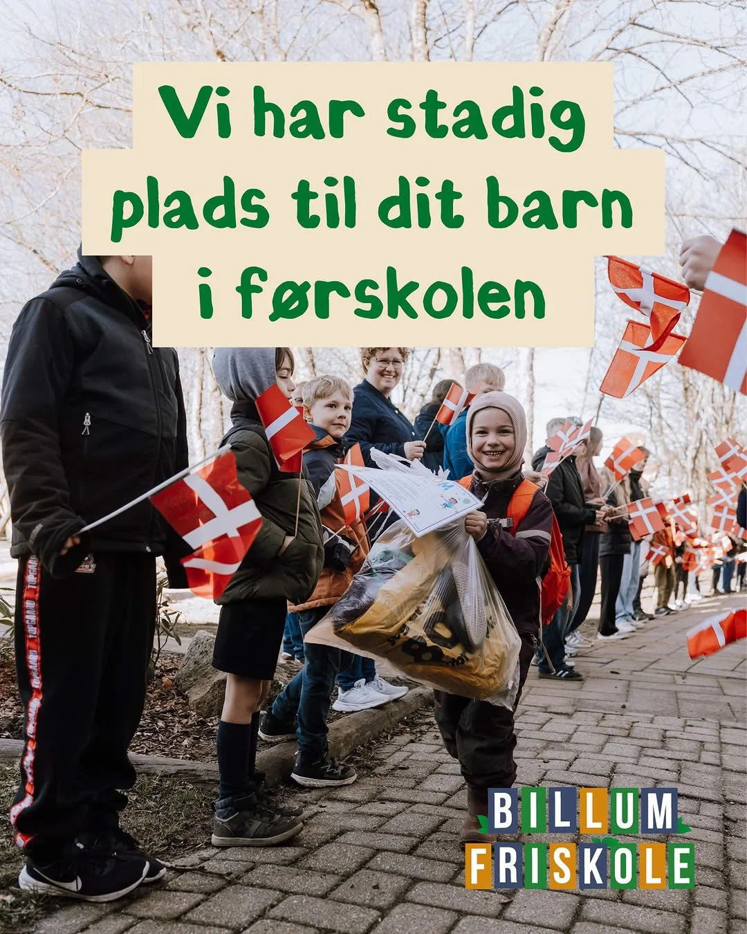 Vi har stadig plads til dit barn i f&oslash;rskolen 🌼

Vi er en lille Grundtvig-Koldsk friskole der tilbyder et sammenh&aelig;ngende milj&oslash; for b&oslash;rn fra vuggestuealderen op til og med 8. klasse.

🏫 Med cirka 85 b&oslash;rn tilbyder vi 