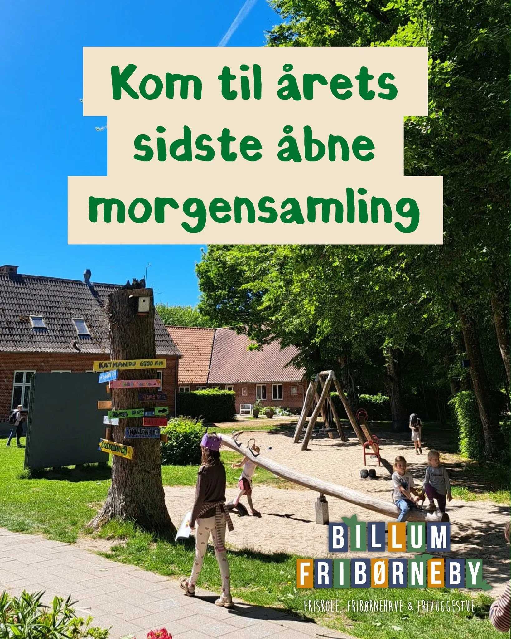 🌞 Kom og v&aelig;r med til skole&aring;rets sidste &aring;bne morgensamling 🌞

P&aring; mandag d. 1. juni kl. 8.00 i samlingssalen p&aring; Billum Friskole 🎶✨

Alle er hjerteligt velkomne !