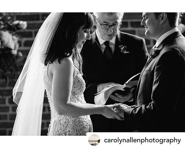 Sometimes it rains and everything gets moved inside, but this bride didn&rsquo;t let it stop her from making it just as beautiful. 
Booking now for Fall/ Winter 2020, 
Posted @withrepost &bull; @carolynallenphotography To have and to hold 🖤 #carolyn