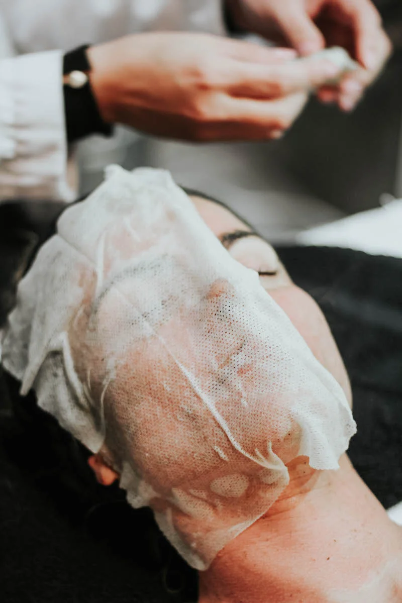 Monika Dixon of Monika Dixon Public Relations experiences “the green peel” at SoLux Med Spa in River North with Angelica Anaya.
