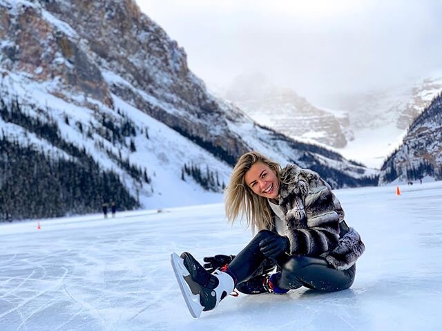 I grew up by the lake in Poland and skating in the wintertime was our favorite family activity. I had white leather skates that I inherited from my mom who got them from her aunt, you get the point. We never knew if the lake was actually frozen but i