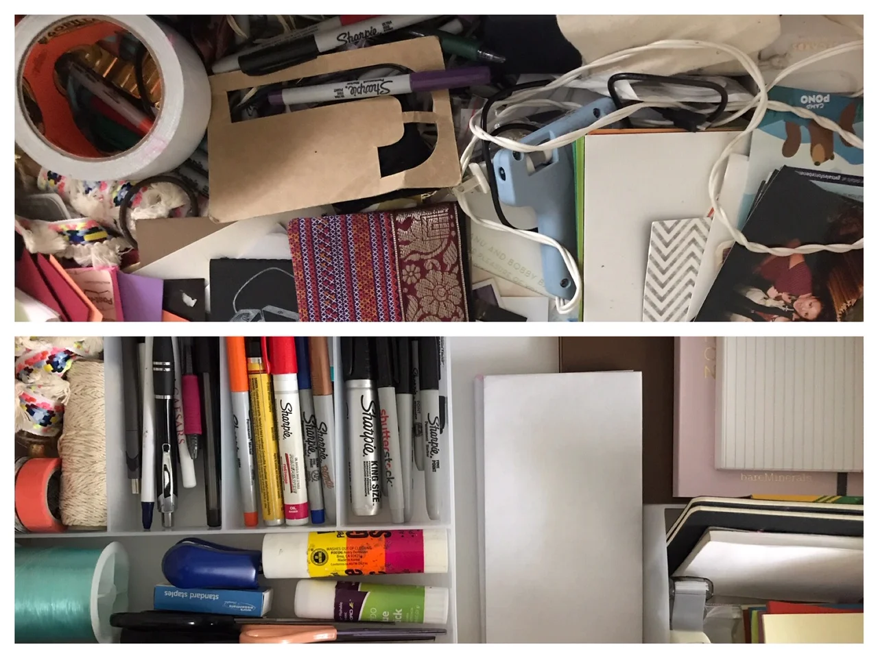 Kitchen drawer project before/after