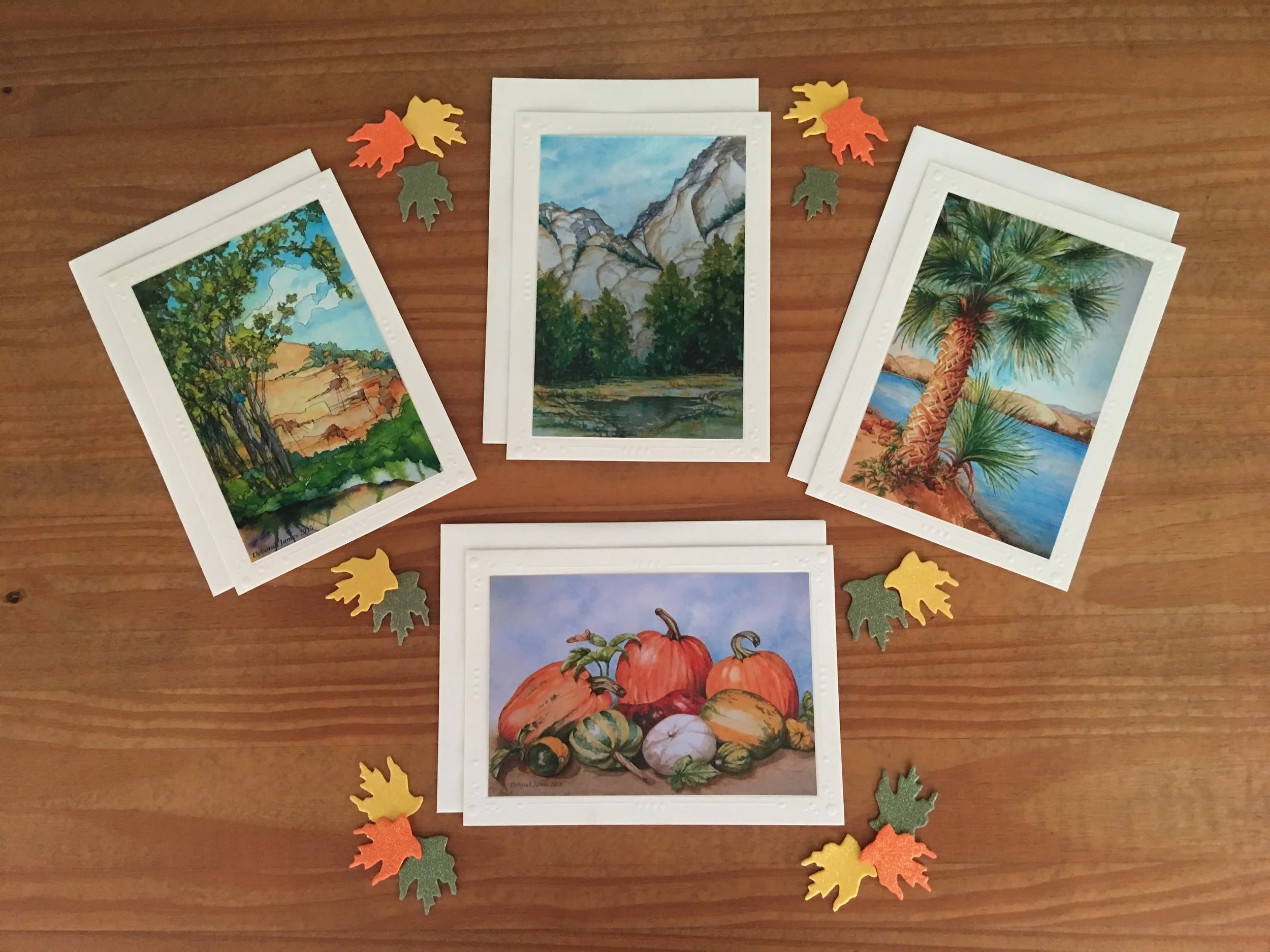 Row 11:  These are sample Greeting Cards made from any of my watercolor paintings.  For card details click on Contact Tab. 