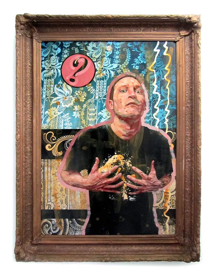 Title: DEFIANCE Original mixed media oil painting. 29.5: X 40” Interested in purchasing this painting? Click here !