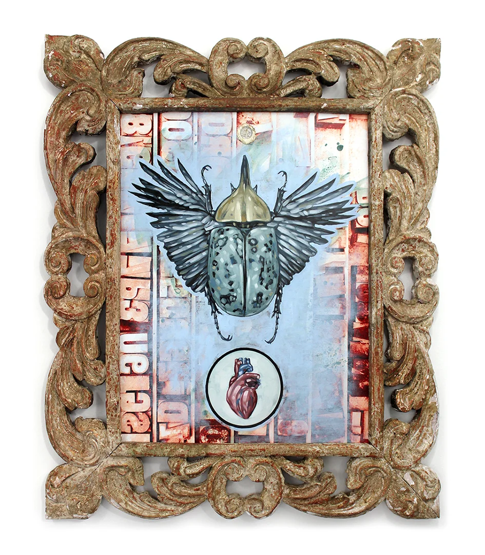 Title: DYSTOPIA Original mixed media oil painting. 24.5” X 28.5” Interested in purchasing this painting? Click here!
