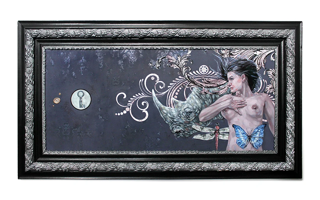 Title: EMISSARY OF LIFE Original mixed media oil painting. 49.5" X 27.5" SOLD