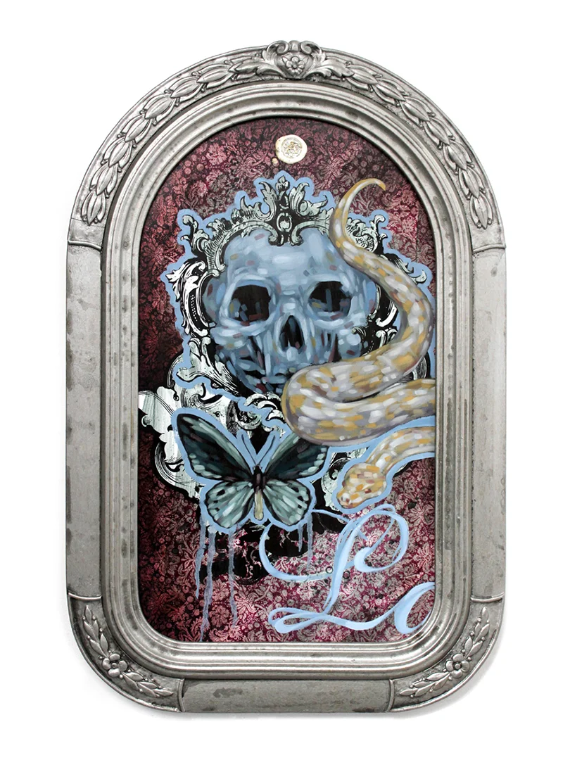 Title: LASCIVIOUS Original mixed media oil painting. 15.5" X 23.625" SOLD