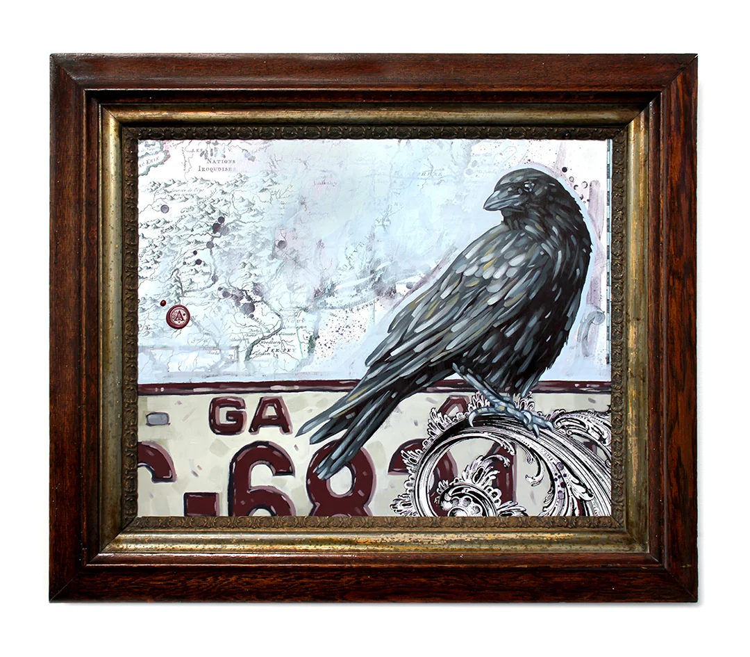 Title: LONESOME ROAD Original mixed media oil painting. 26” X 22.25” SOLD Looking for a print of this painting? Click Here!