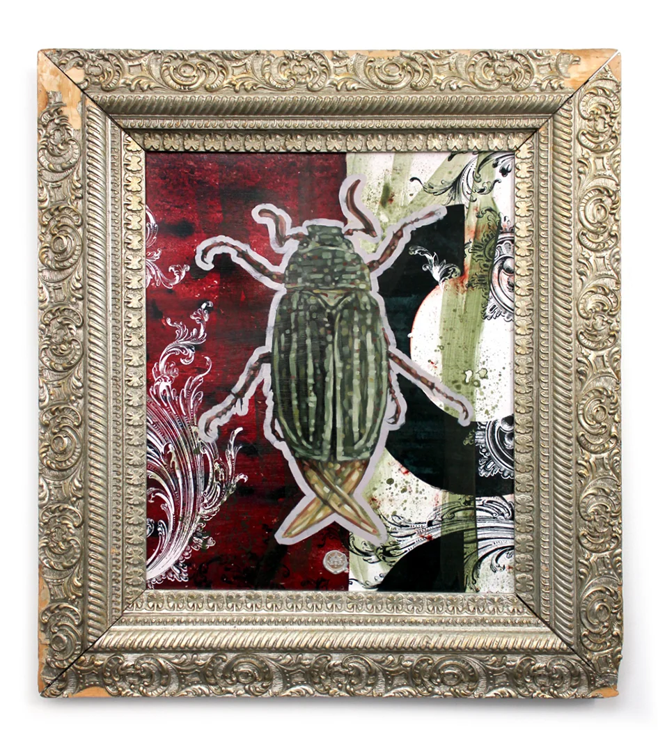 Title: PRECURSIVE Original mixed media oil painting. 21.25" X 24.125" SOLD