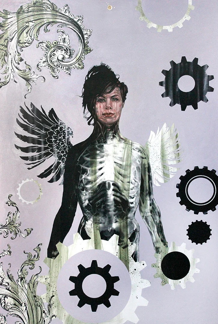 Title: PURGATORY II Original mixed media oil painting on wood panel. 47.5" X 71.5" SOLD