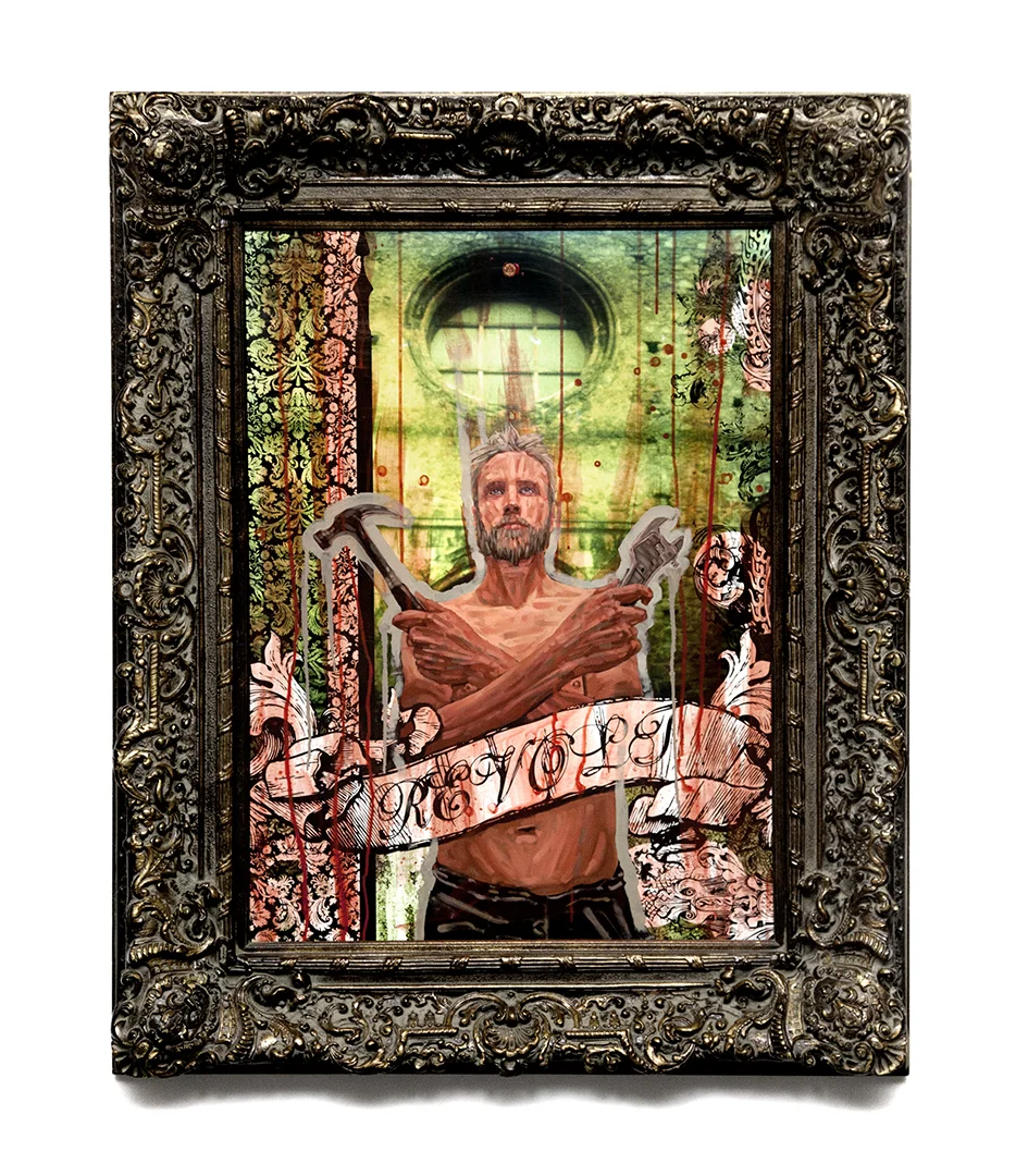 Title: REVOLT Original mixed media oil painting. 45" X 54 Showed at Silver Queen Fine Art in Park City, UT. SOLD