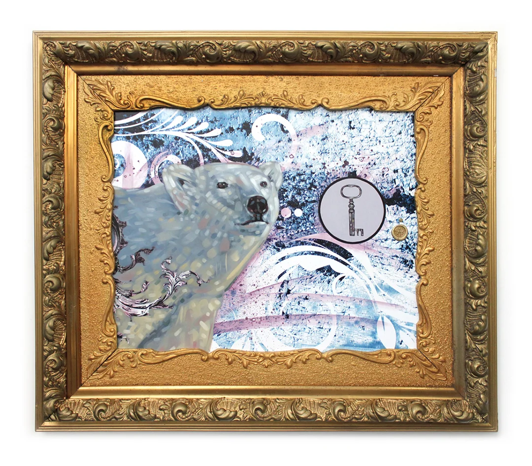 Title: SO REMOTE Original mixed media oil painting. 28.75" X 25.25" SOLD