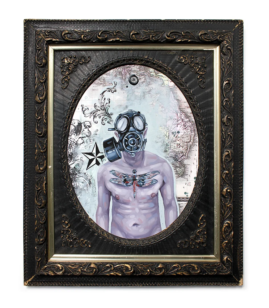 Title: WAYWARD TRAVELER Original mixed media oil painting. 24.75” X 29” NFS - Commission