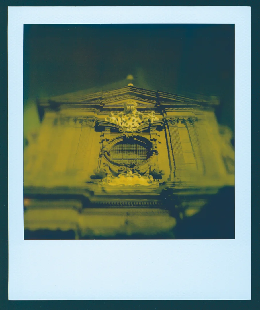 Title: ITALY BUILDING 3 This is a building in Rome that I shot with an old SX-70 Land Camera.