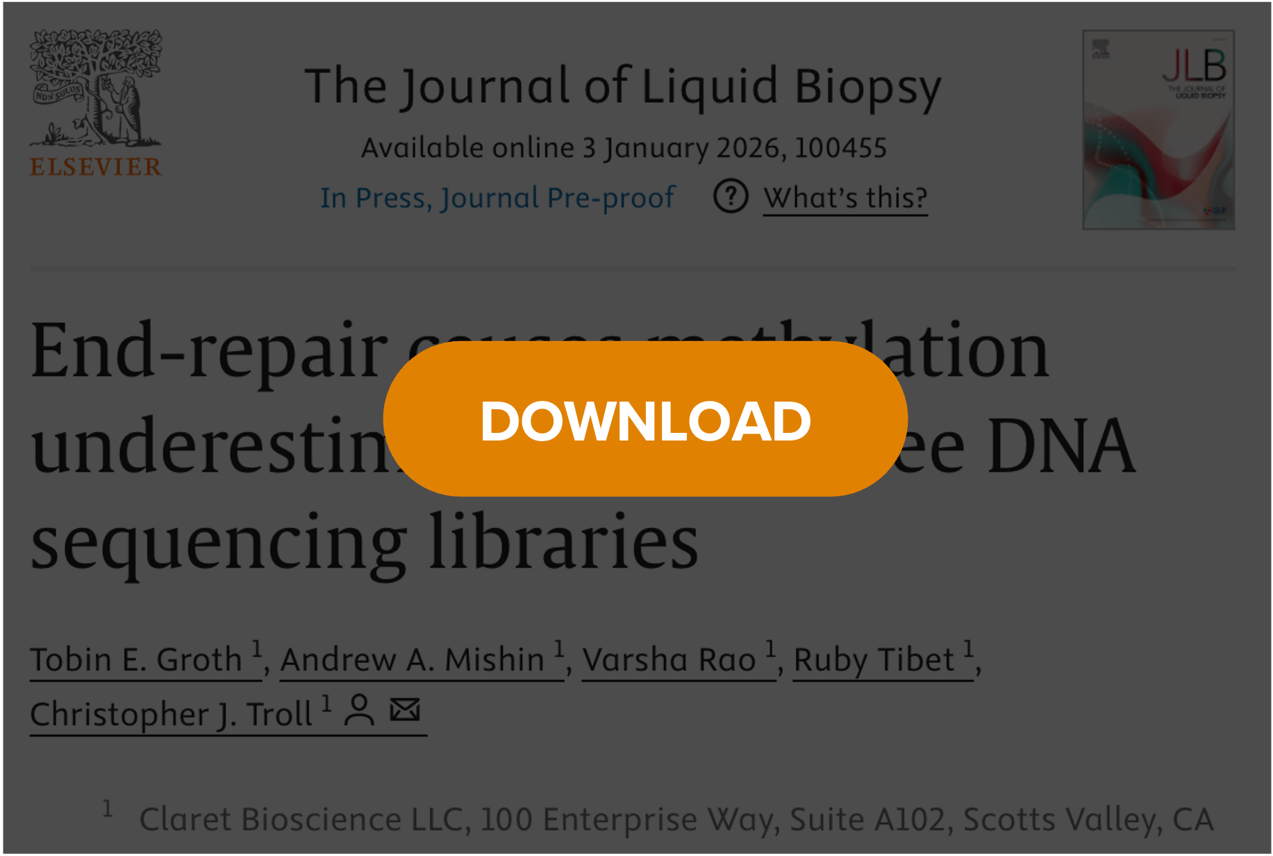 SRSLY cfDNA METHYLATION PAPER > JAN 2026