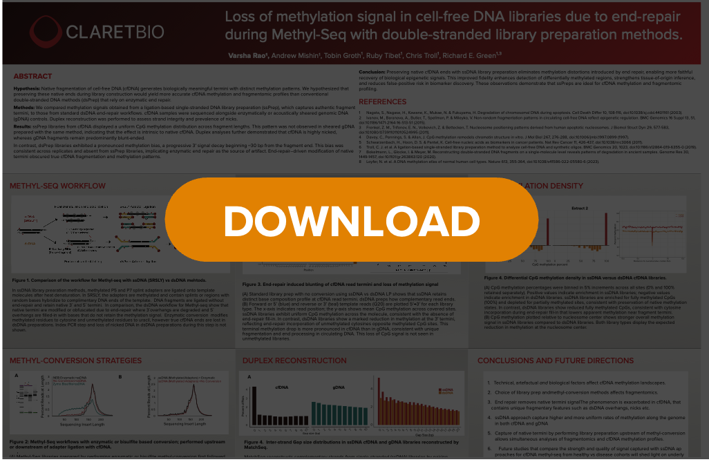 ABRF 2026 POSTER > CFDNA METHYL-SEQ AND FRAGMENTOMICS