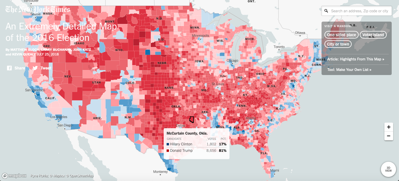 Extremely Detailed 2016 Election Map