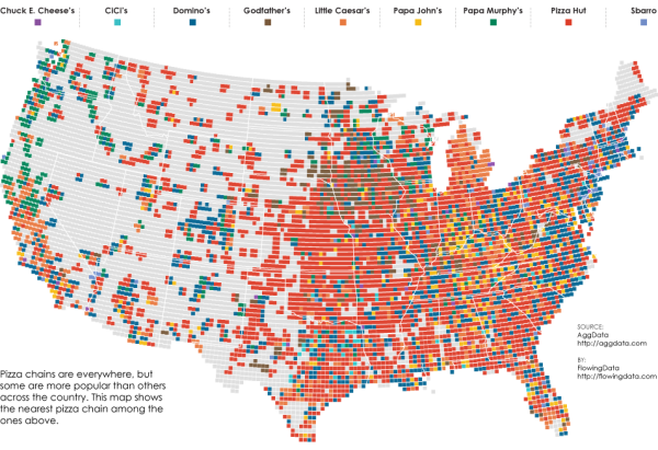 Most Popular Pizza Chains Map Visualization