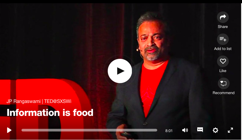 TEDTalk Video: Information is Food